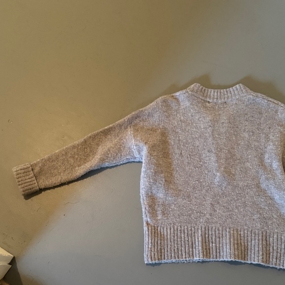 Madewell Light Gray V-Neck Quaryer Zip Sweater - XXS (fits like Small) - Picture 8 of 9